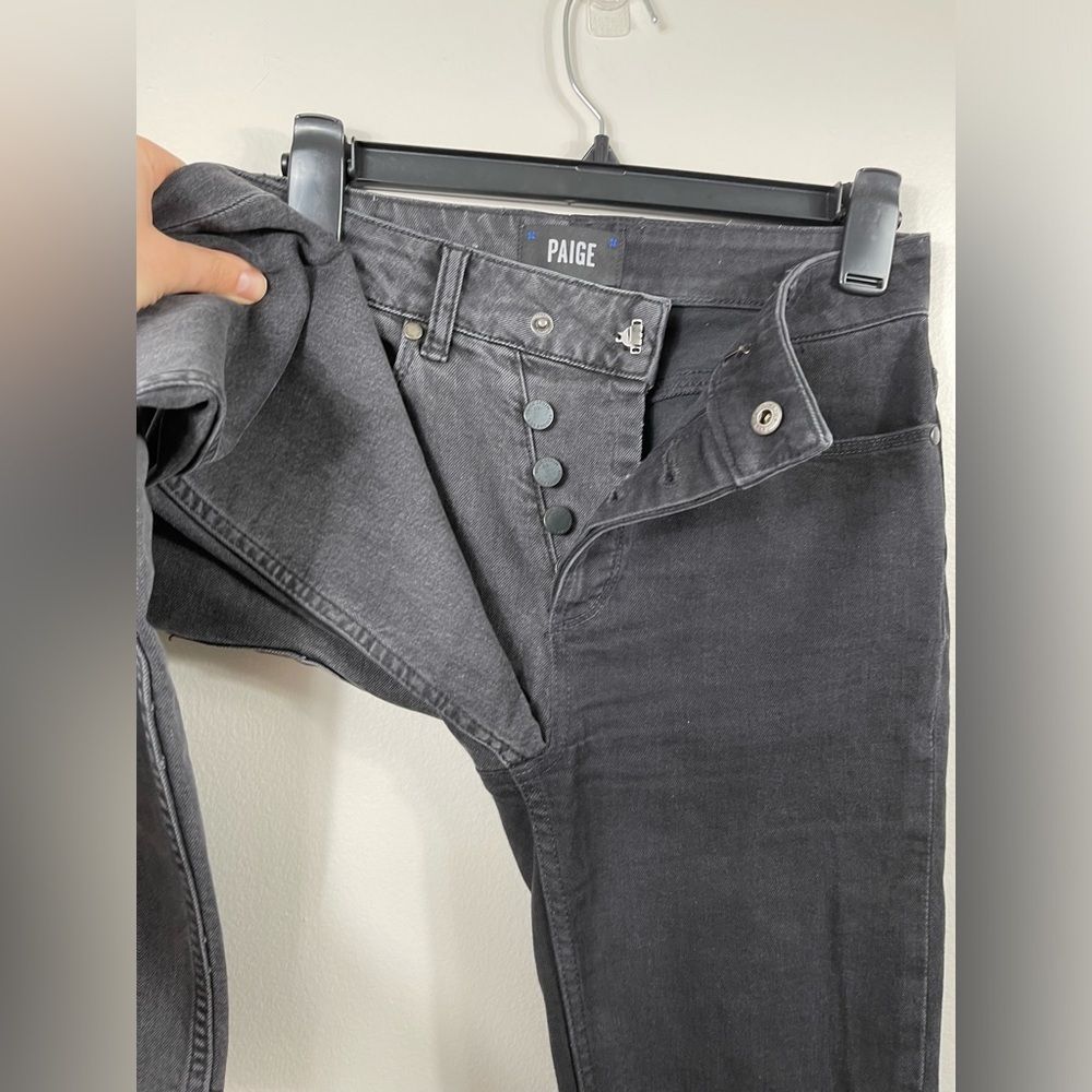 PAIGE Hoxton Straight Ankle Half & Half Sz 26" In Storm Black/ Pebble - Picture 5 of 16